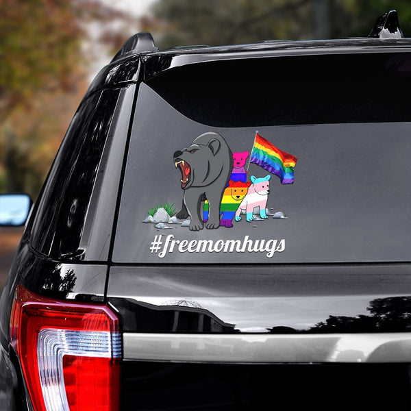 LGBT Free Mom Hug Car Decal Sticker | Waterproof | PVC Vinyl | CS1195-BehighStyle