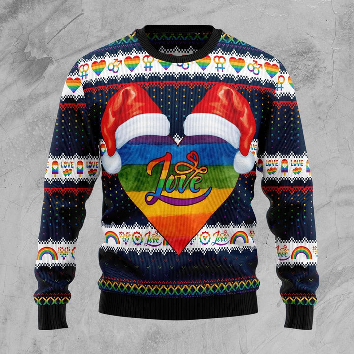 LGBT Heart Ugly Christmas Yall Ugly Christmas Sweater | For Men & Women | Adult | US1610-BehighStyle