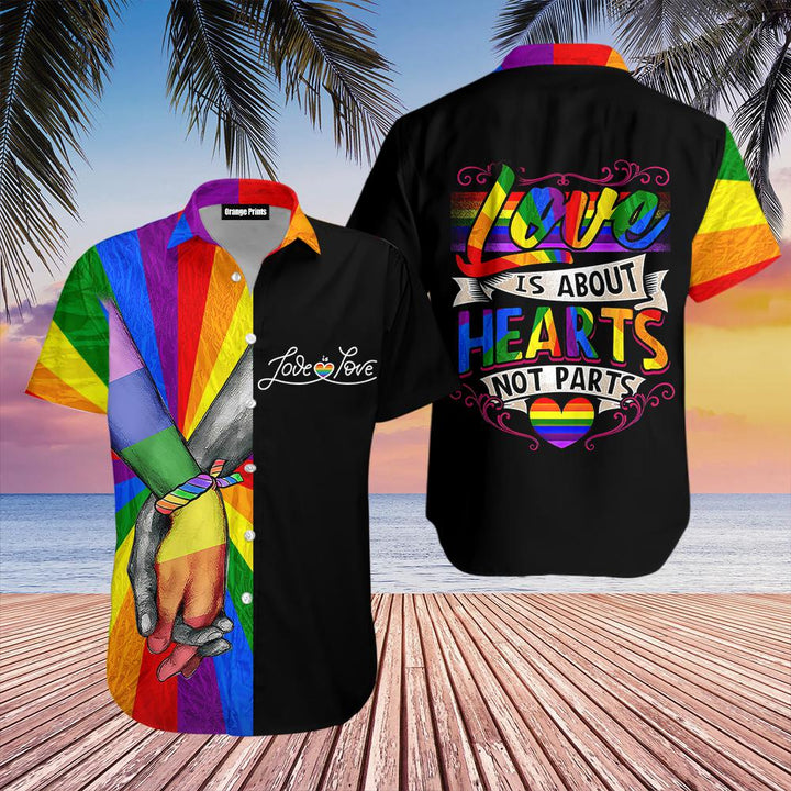 LGBT Love Is About Hearts Not Parts Hawaiian Shirt | For Men & Women | HW2222-BehighStyle