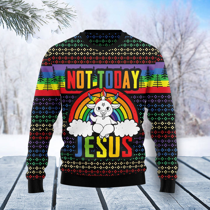 LGBT Not Today Jesus Ugly Christmas Sweater | For Men & Women | Adult | US1196-BehighStyle