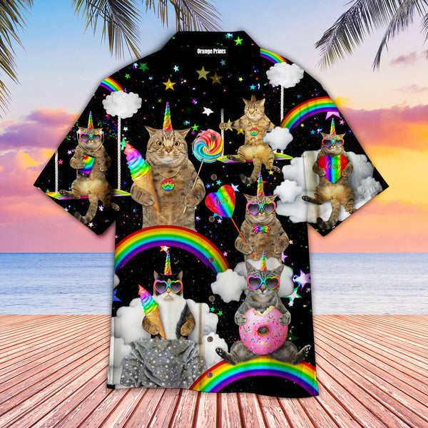 LGBT With Unicorn Cat Aloha Hawaiian Shirt | For Men & Women | HW1031-BehighStyle