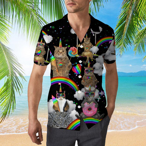 LGBT With Unicorn Cat Hawaiian Shirt | For Men & Women | HW1057-BehighStyle