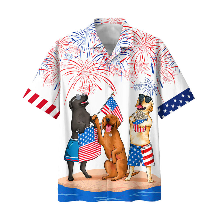 Labrador Independence Day Hawaiian Lei Hawaiian Shirt | For Men & Women | HW1560-BehighStyle