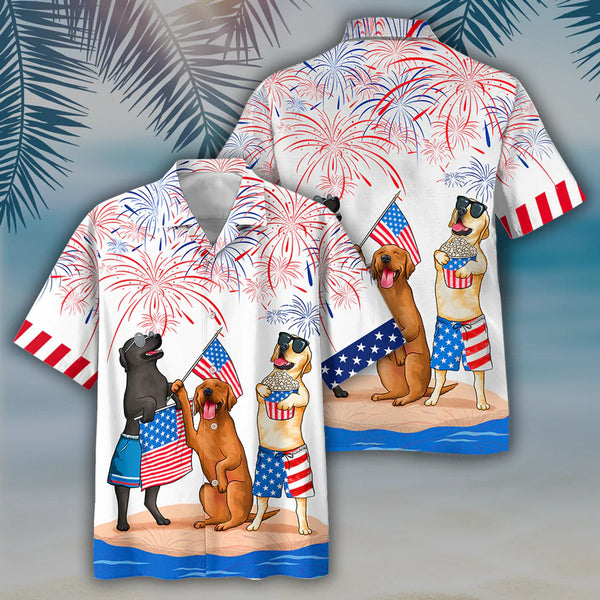 Labrador Independence Day Hawaiian Lei Hawaiian Shirt | For Men & Women | HW1560-BehighStyle