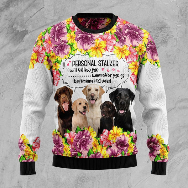 Labrador Retriever Personal Stalker Ugly Christmas Sweater | For Men & Women | Adult | US1228-BehighStyle