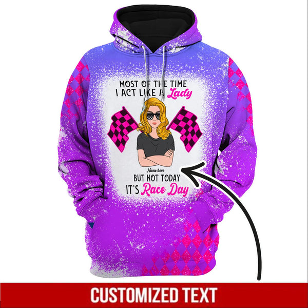 Lady But Not Today It's Race Day Custom Name 3D All Over Print | Adult | CN292