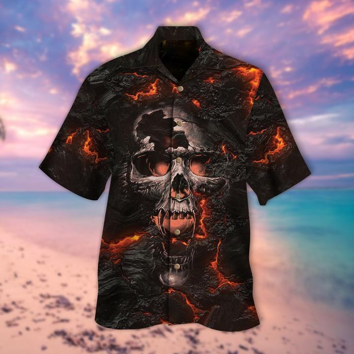 Lava Screaming Skull Halloween Hawaiian Shirt | For Men & Women | HW2674-BehighStyle