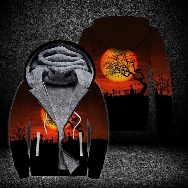 Leave Fall Halloween Fleece Zip Hoodie All Over Print | FZ420