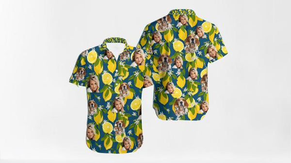 Lemon Tree Dog Custom Photo Hawaiian Shirt | P370
