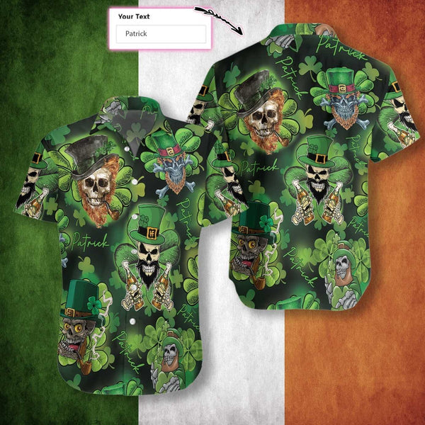 Leprechaun Skull Irish People Proud Custom Name Hawaiian Shirt | For Men & Women | HN523-BehighStyle