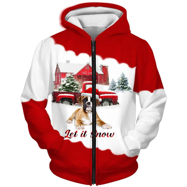 Let It Snow Boxer Dog Christmas 3D All Over Print | Adult | HP2300