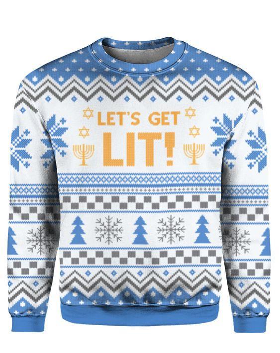 Let's Get Lit Ugly Christmas Sweater | For Men & Women | Adult | US1570-BehighStyle