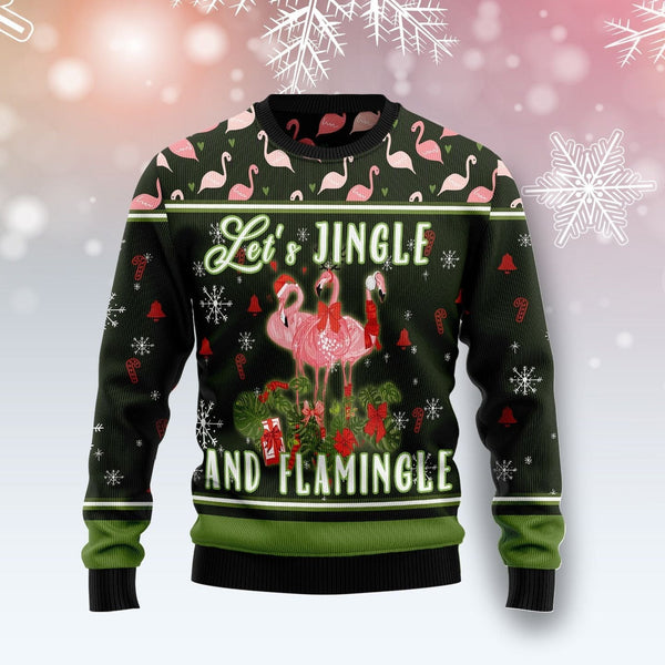 Lets Jingle And Flamingle Ugly Christmas Sweater | For Men & Women | Adult | US1194-BehighStyle