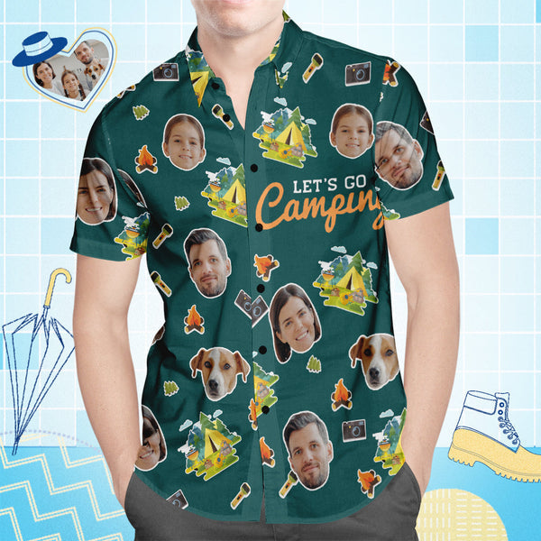 Let's go Camping Custom Photo Hawaiian Shirt | P162