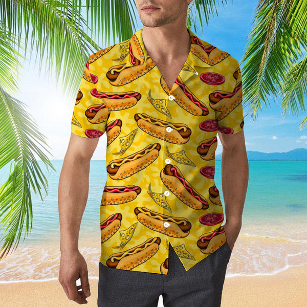 Life Is Better With Yellow Hot Dog Hawaiian Shirt | For Men & Women | HW1122-BehighStyle