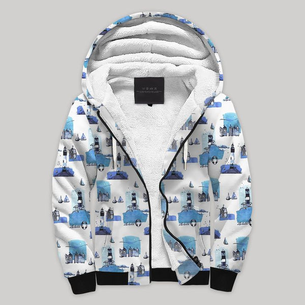 Lighthouse Blanket Fleece Zip Hoodie All Over Print | FZ664