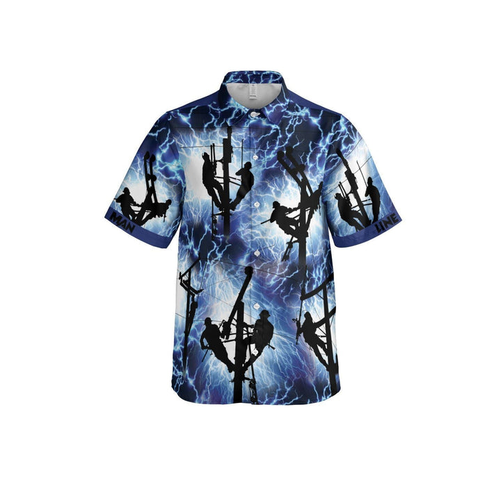 Lineman Red Thunder Storm Hawaiian Shirt | For Men & Women | HW1416-BehighStyle