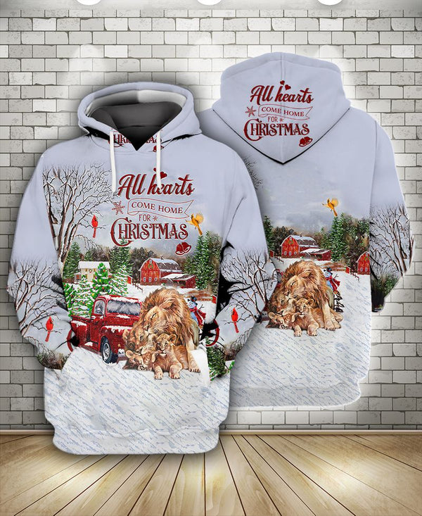 Lion All Hearts Come Home For Christmas 3D All Over Print | Adult | HP2180