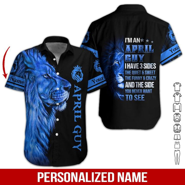 Lion April Guy Custom Name Hawaiian Shirt | For Men & Women | HN497-BehighStyle