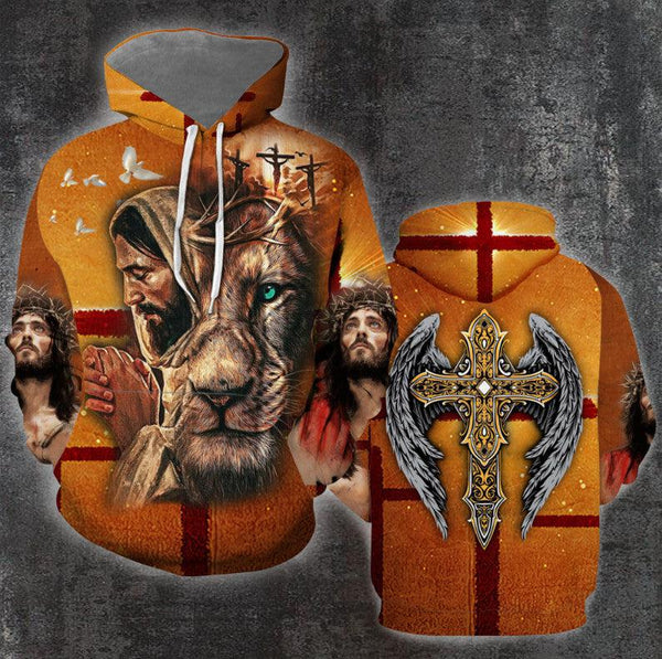 Lion Cross Jesus 3D All Over Print | For Men & Women | Adult | HP1593-BehighStyle