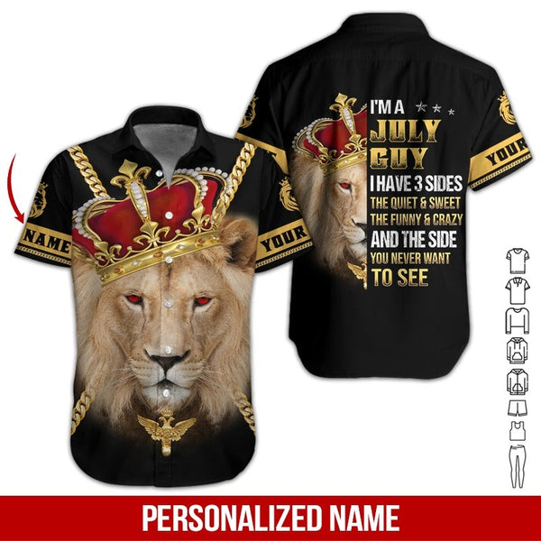 Lion July Guy Custom Name Hawaiian Shirt | For Men & Women | HN638-BehighStyle