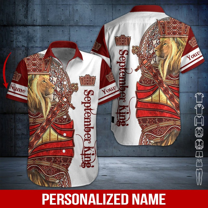 Lion September Guy Custom Name Hawaiian Shirt | For Men & Women | HN590-BehighStyle