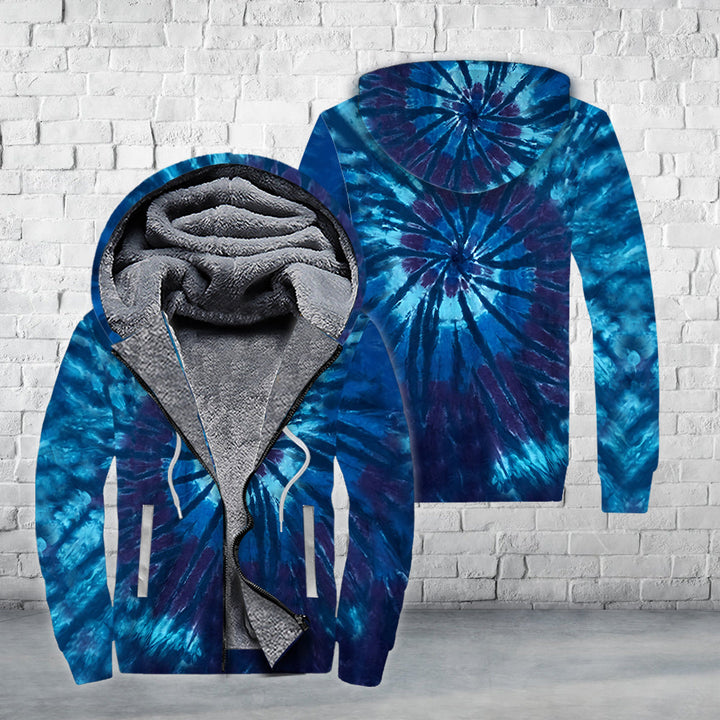 Liquid Blue Spiral Streak Fleece Zip Hoodie All Over Print | For Men & Women | FZ158-BehighStyle