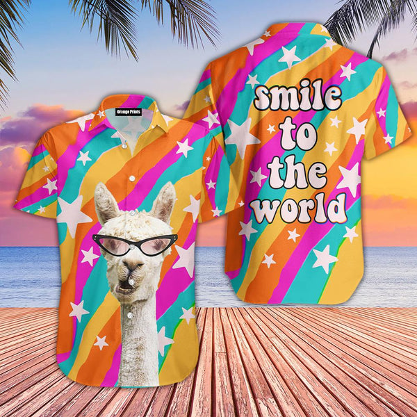 Llama Smile To The World LGBT Hawaiian Shirt | HW3200