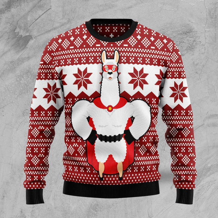 Llama Superhero Ugly Christmas Sweater | For Men & Women | Adult | US1381-BehighStyle