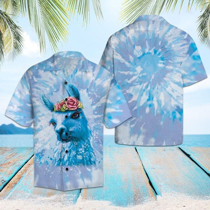 Llama Tie Dye Aloha Hawaiian Shirt | For Men & Women | HW1466-BehighStyle