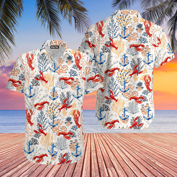 Lobster Anchor Seaweed Hawaiian Shirt | For Men & Women | HW2381-BehighStyle