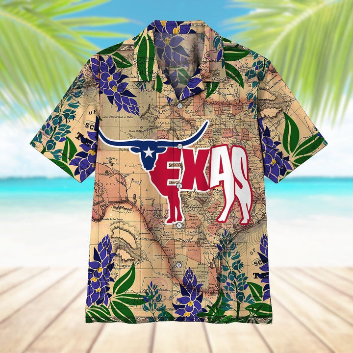 Longhorn Flag Texas Aloha Hawaiian Shirt | For Men & Women | HW4168-BehighStyle