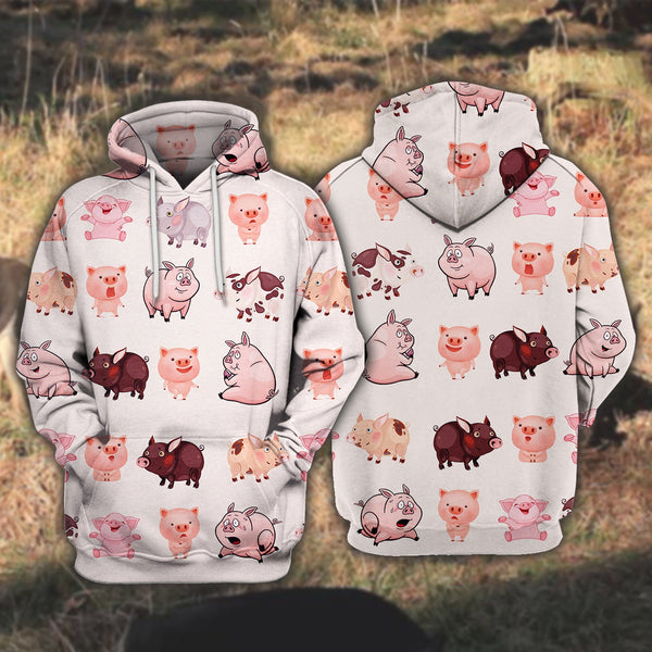 Love Animals Farmer Pink Cute 3D All Over Print | For Men & Women | Adult | HP1353-BehighStyle