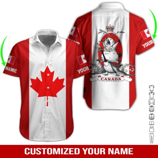 Love Canada Custom Name Hawaiian Shirt | For Men & Women | HN430-BehighStyle