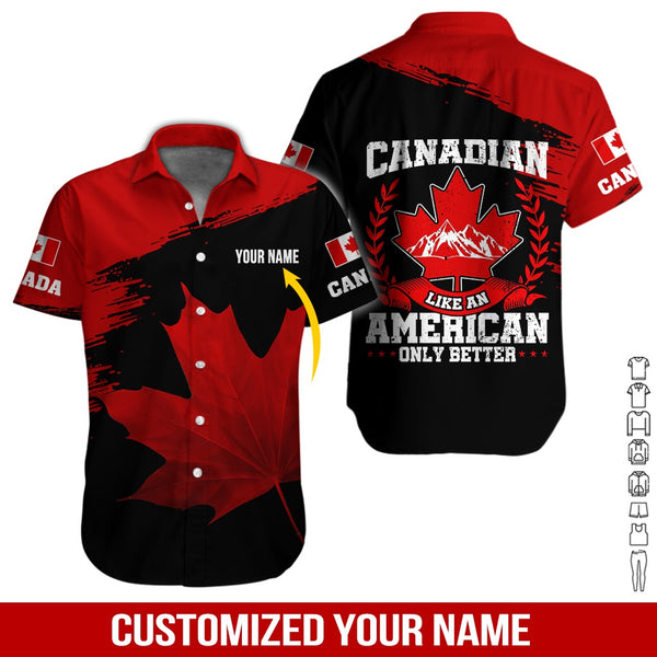 Love Canada Custom Name Hawaiian Shirt | For Men & Women | HN432-BehighStyle