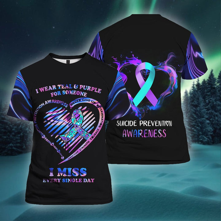 Love Heart Teal And Purple 3D All Over Print | For Men & Women | Adult | HP1571-BehighStyle