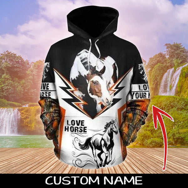 Love Horse Custom Name 3D All Over Print | Adult | CN276