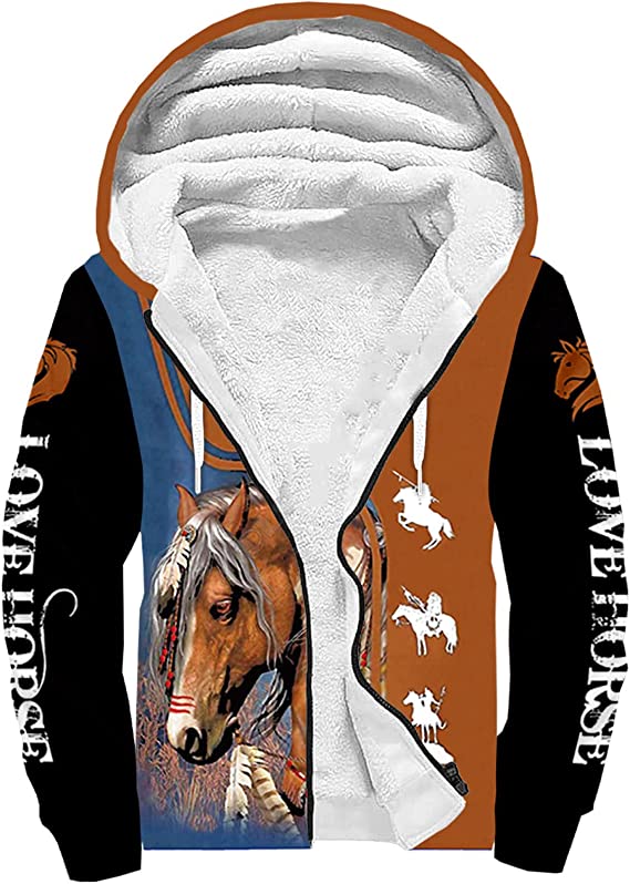 Love Horse Fleece Zip Hoodie All Over Print | FZ469