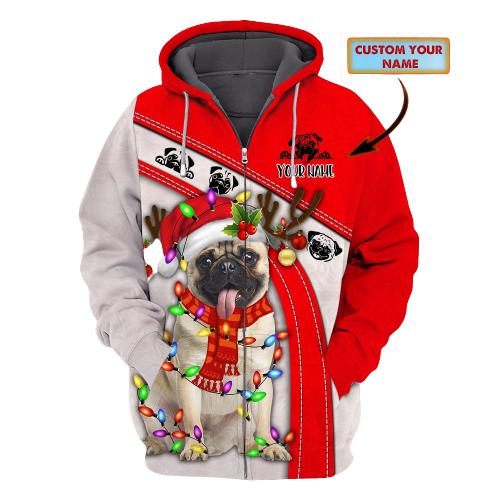 Love Pug Dog Custom Name 3D All Over Print | Adult | CN318