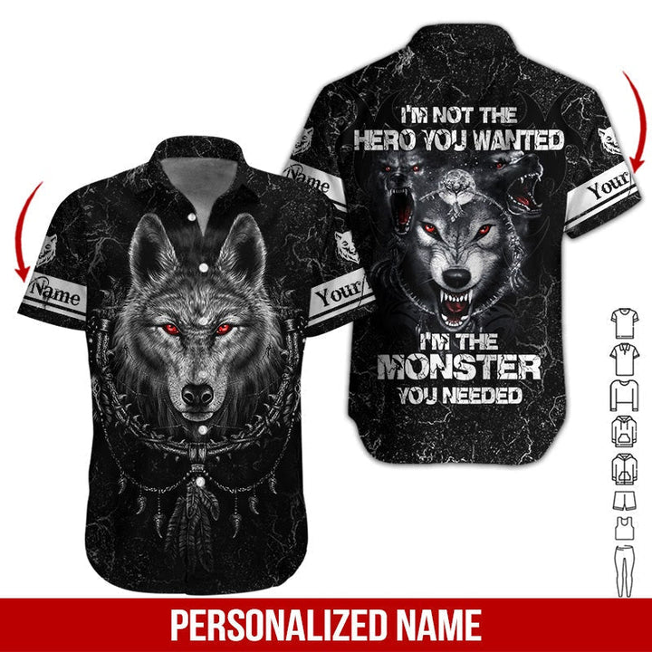 Love Wolf Custom Name Hawaiian Shirt | For Men & Women | HN412-BehighStyle