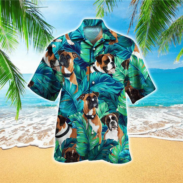 Lovely Boxer Dog Lovers With Tropical Hawaiian Shirt | For Men & Women | HW1185-BehighStyle