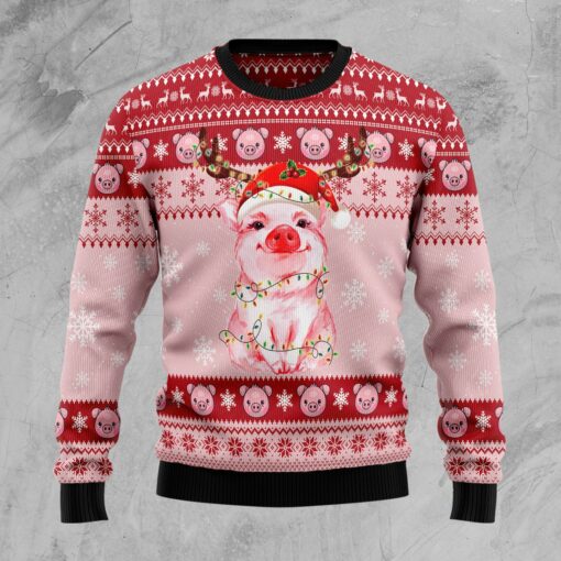 Lovely Pig Merry Christmas Ugly Christmas Sweater | Adult | US1727