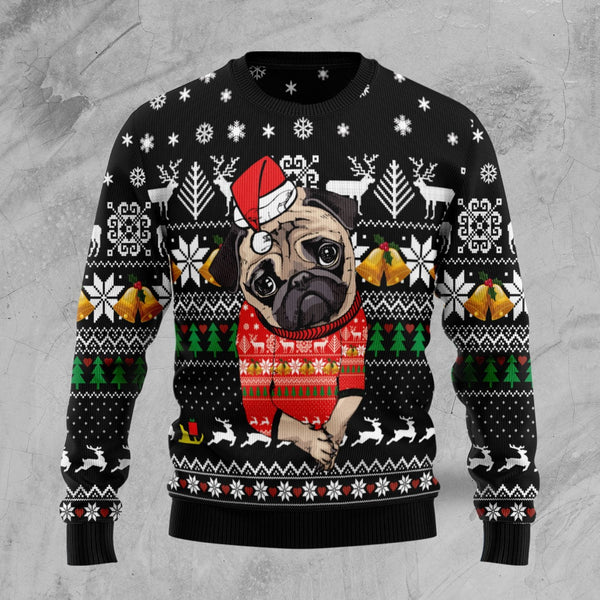 Lovely Pug Dog Ugly Christmas Sweater | Adult | US1761