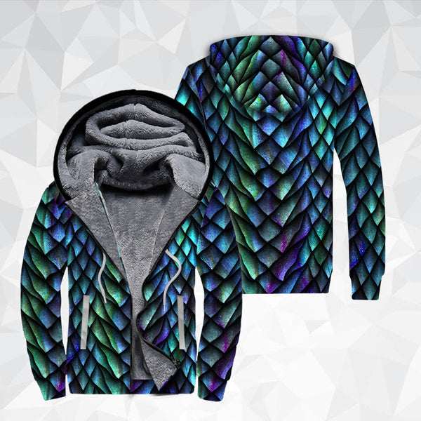 Luminous Dragon Scales Fleece Zip Hoodie All Over Print | FZ372