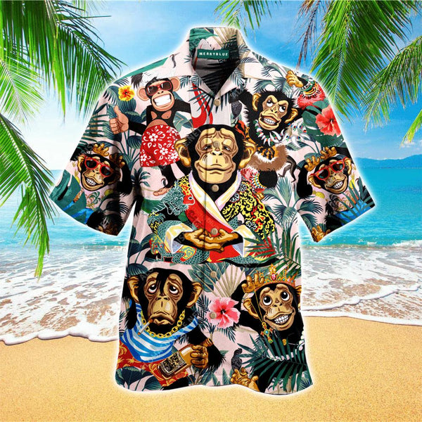 Monkey Button Up Hawaiian Shirt | HW3452