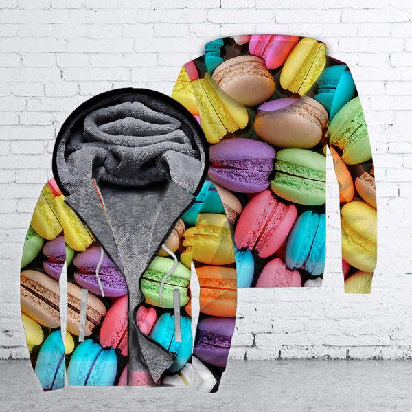 Macarons Dessert Fleece Zip Hoodie All Over Print | FZ623