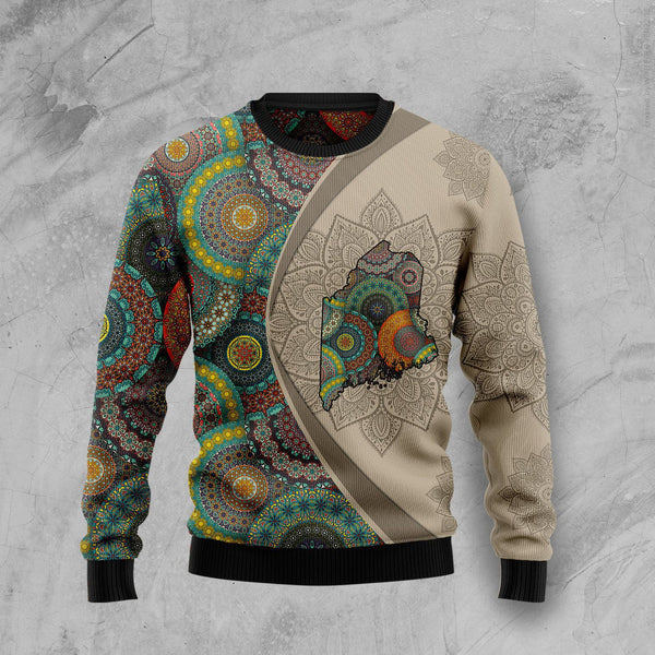 Maine Mandala Ugly Christmas Sweater | For Men & Women | Adult | US1481-BehighStyle