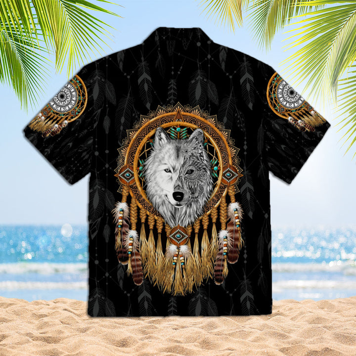 Mandala Dreamcatcher Native Wolf Hawaiian Shirt | For Men & Women | HW1853-BehighStyle