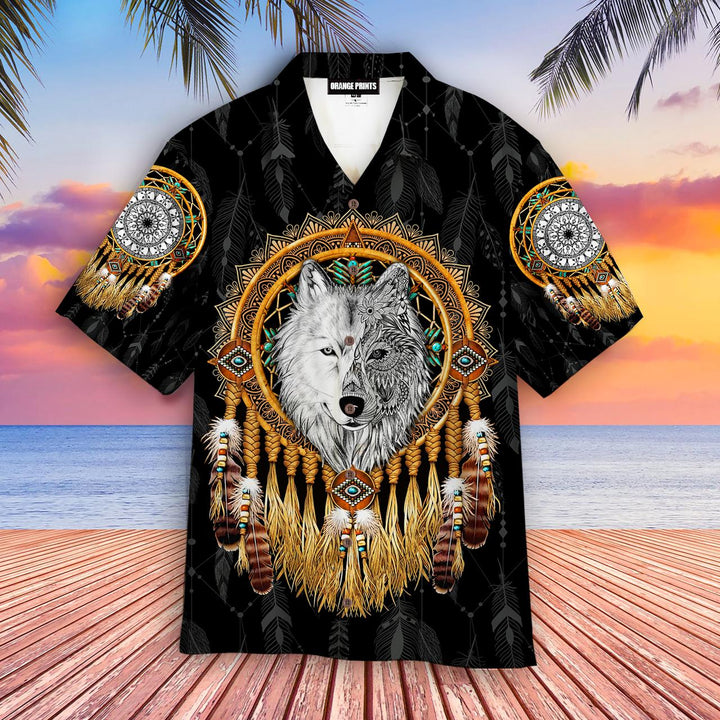 Mandala Dreamcatcher Native Wolf Hawaiian Shirt | For Men & Women | HW1853-BehighStyle