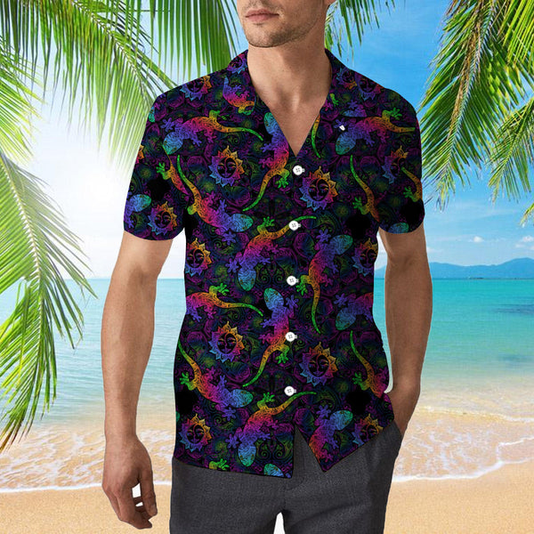 Mandalas Gecko Lizards With Boho Suns Tropical Pattern Hawaiian Shirt | For Men & Women | HW896-BehighStyle